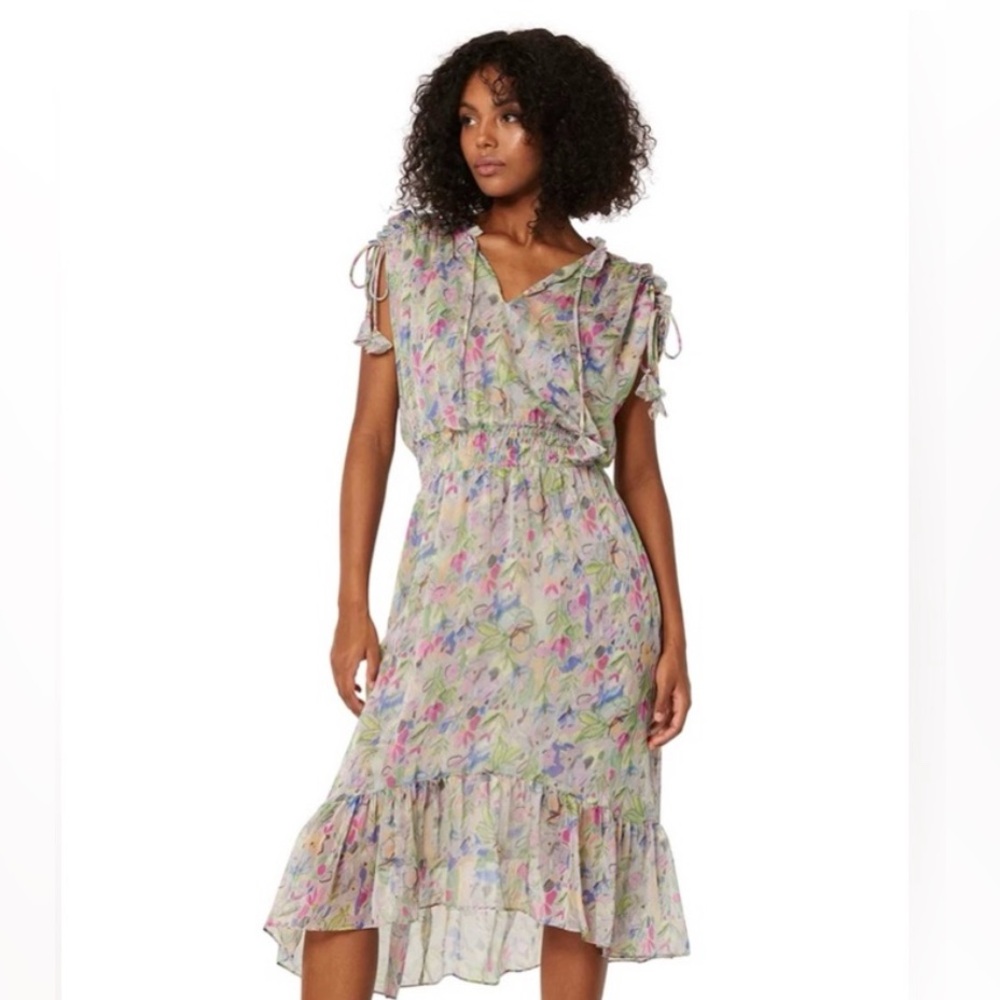 Cottagecore Misa Los Angeles Anais Chiffon Floral Maxi Dress XS